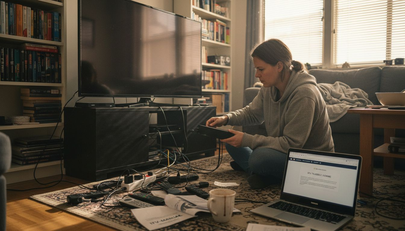 IPTV-oppsett midt i et rotete rom