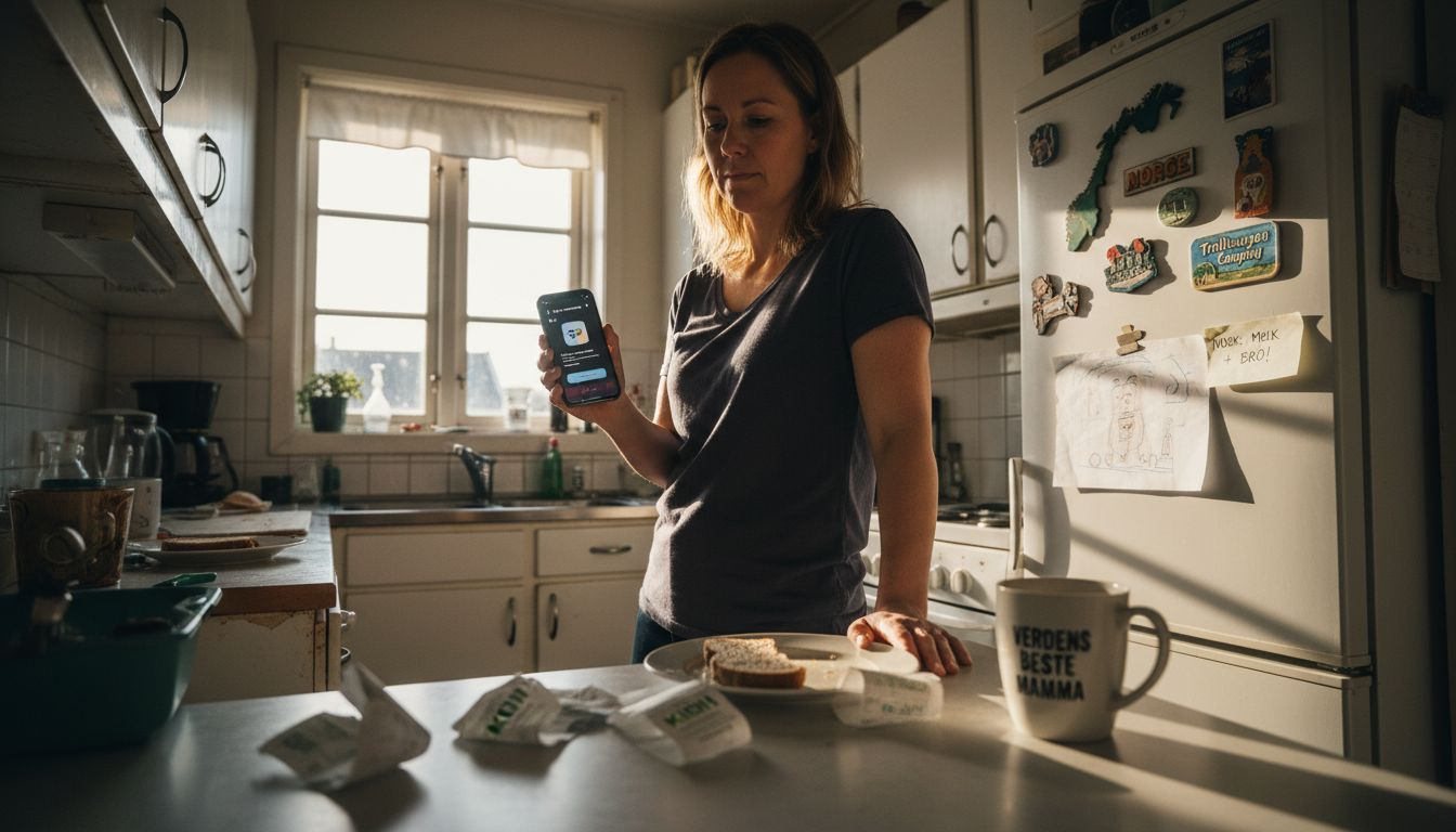 Kvinne laster ned en IPTV-app på mobilen