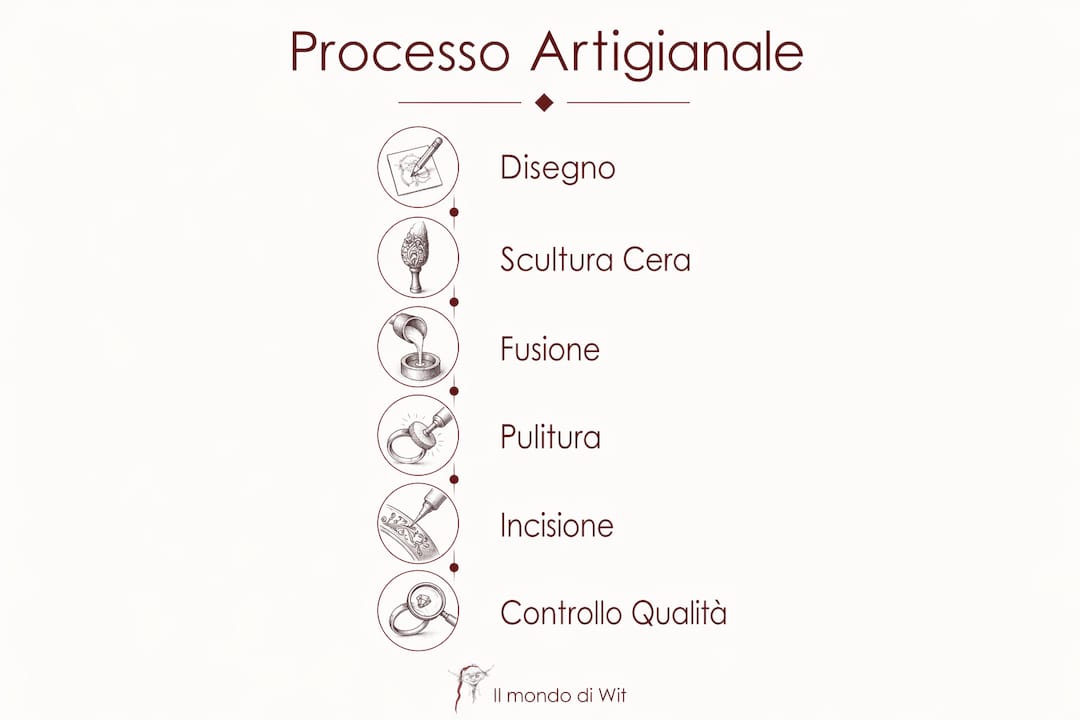 Infographic illustrating the stages of artisanal antique jewelry making
