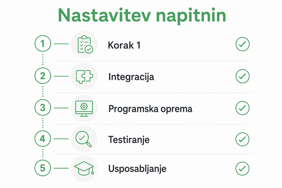 Na infografiki so jasno prikazani glavni koraki za uspešno nastavitev napitnin.