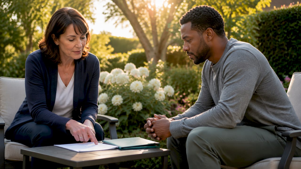 Therapist and patient reviewing customized treatment plan
