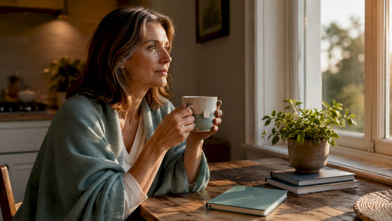 Woman in living room during detox recovery