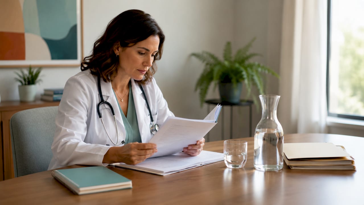 Clinician reviewing detox evaluation notes