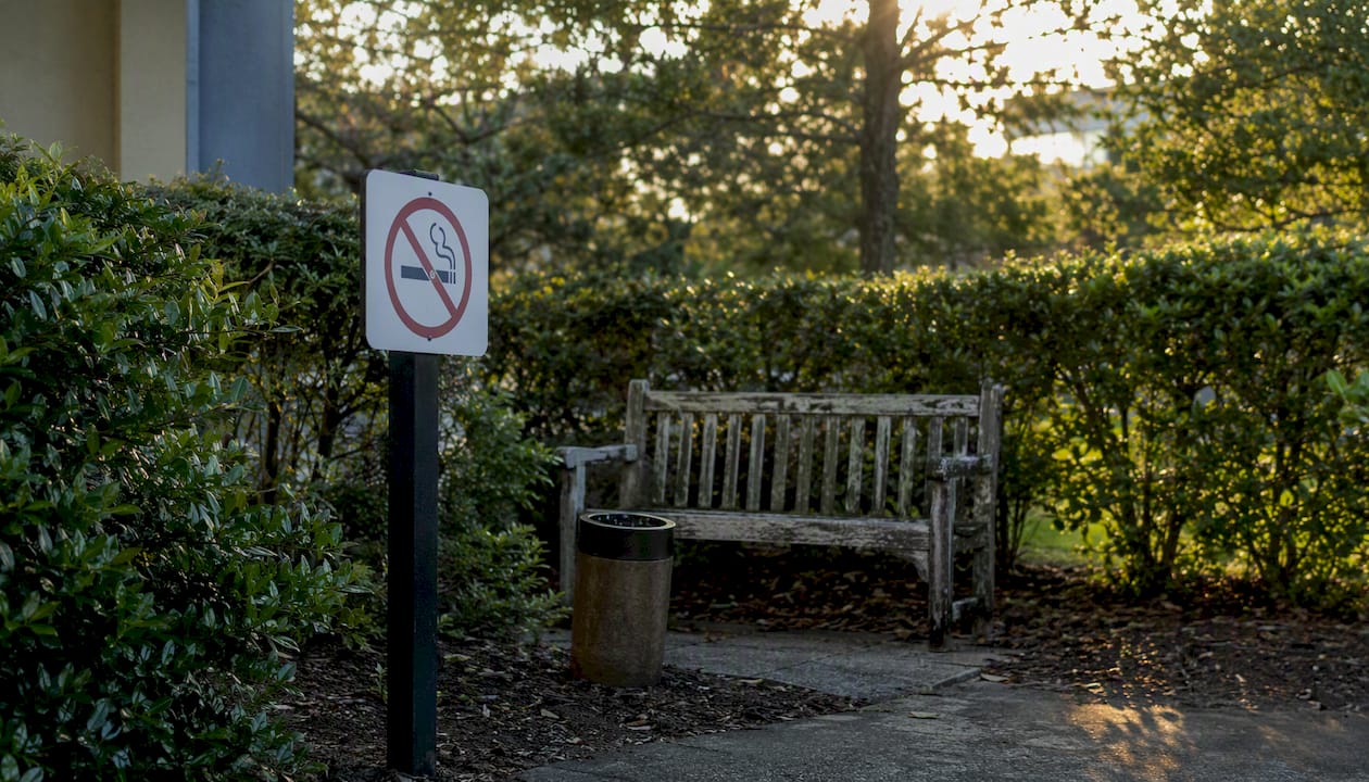 Outdoor rehab designated smoking area