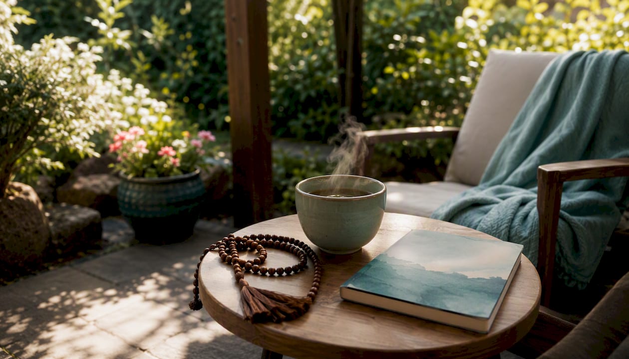 Mindfulness tools arranged in clinical setting