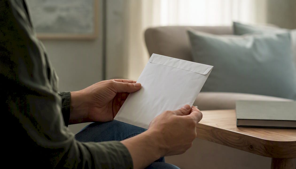 Hands holding confidential medical envelope