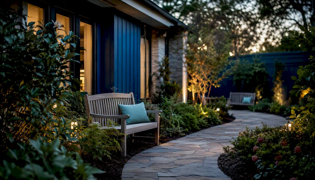 Boutique rehab center outdoor courtyard
