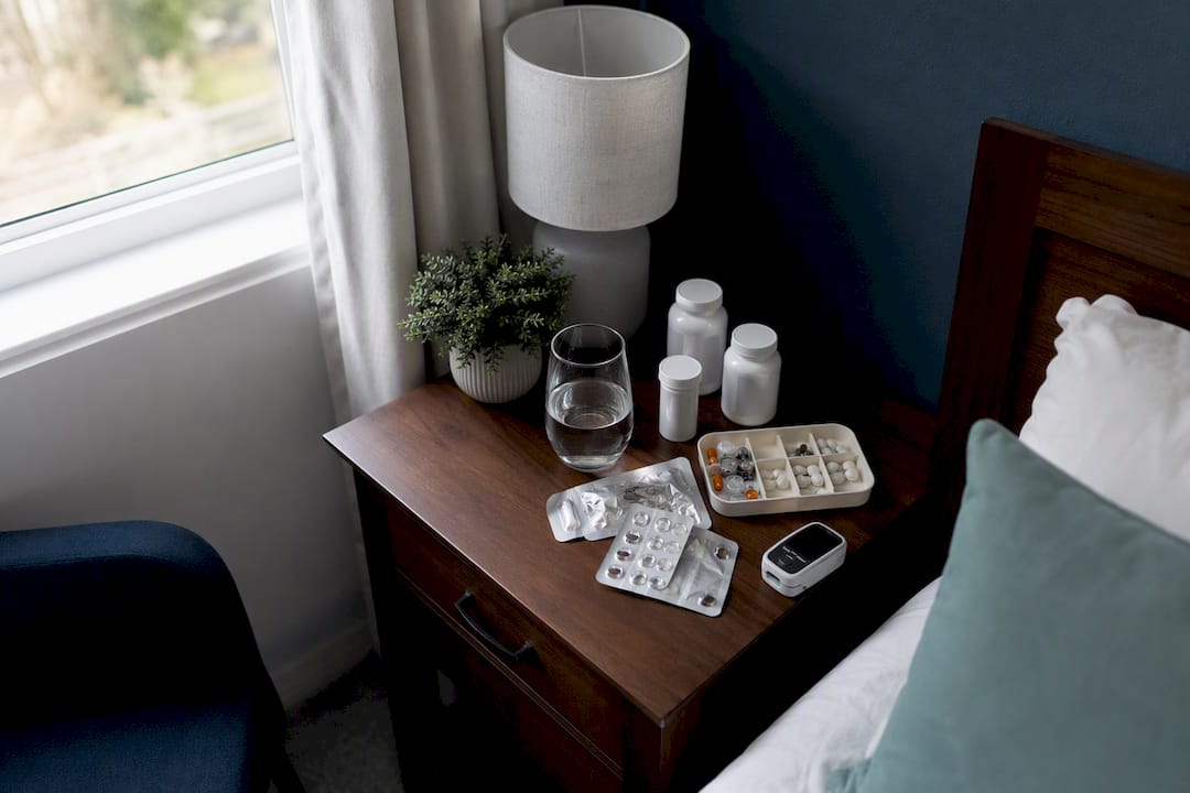 Clinical detox room with medication