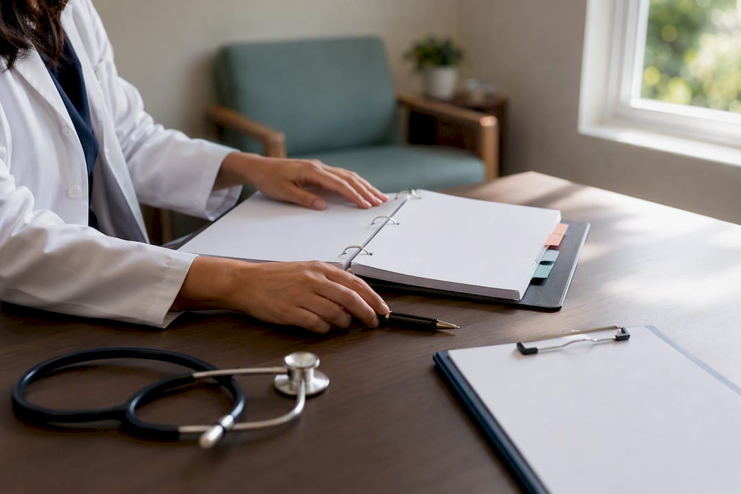 Clinician organizing personalized care plan