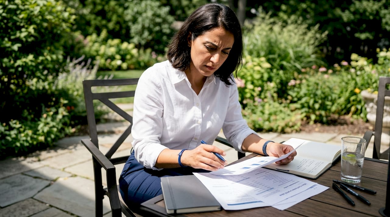 Person reviewing firmographic lead profiles