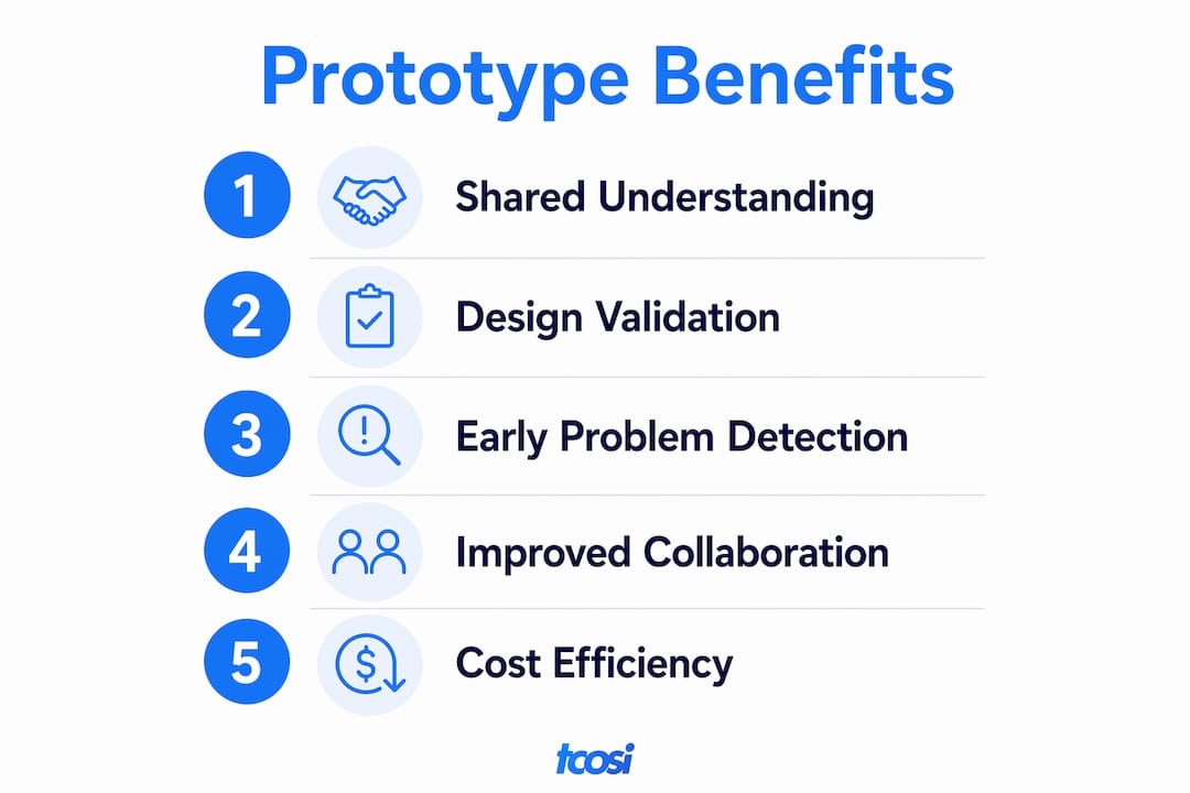 Infographic showing key benefits of website prototypes