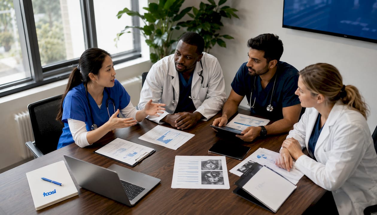 Medical experts reviewing health content