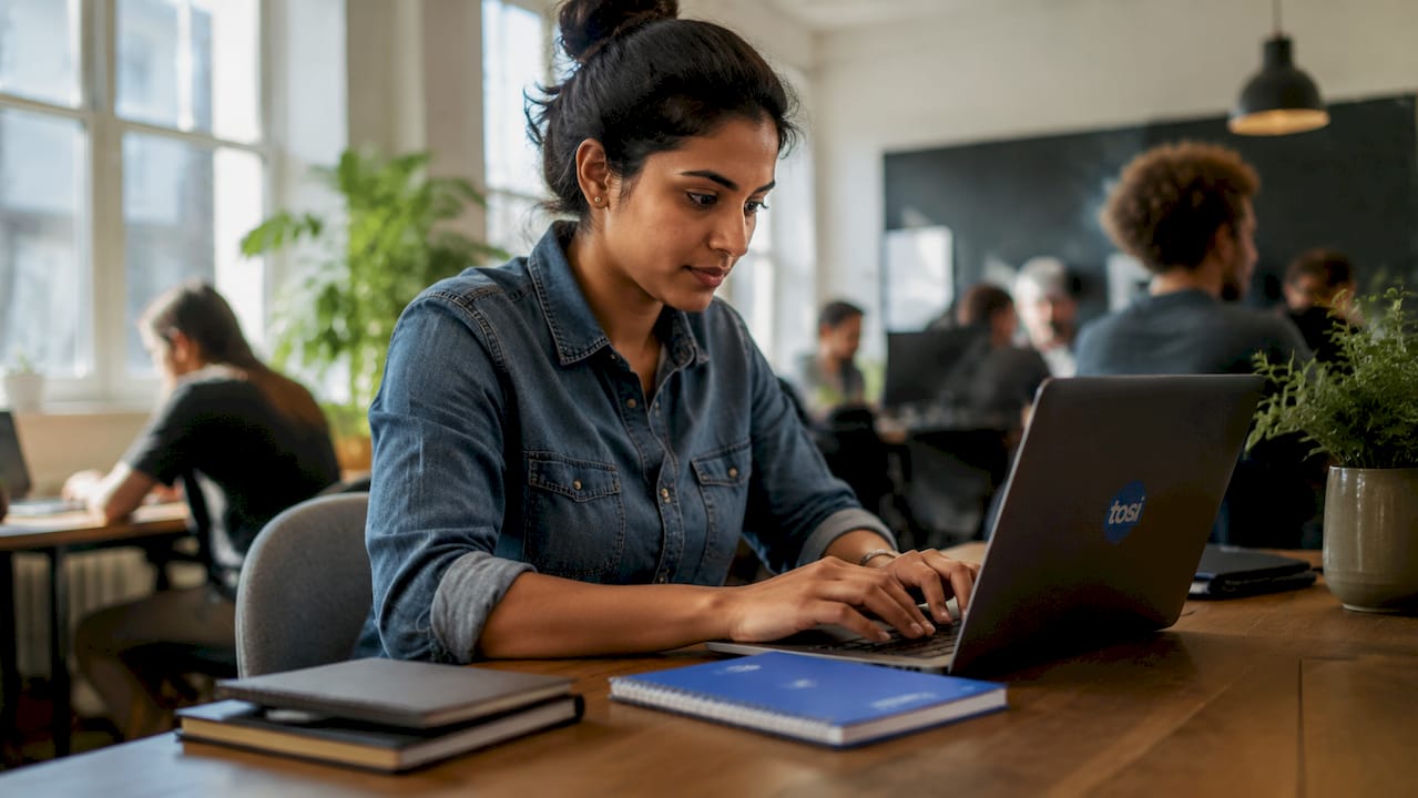 Woman managing nonprofit website CMS dashboard