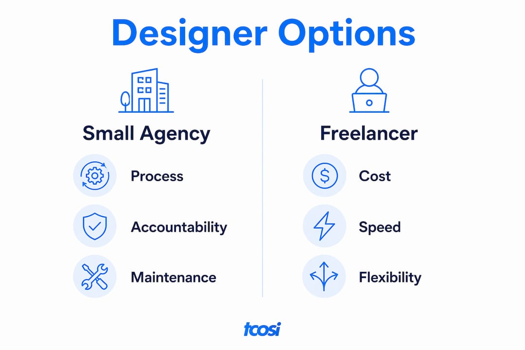 Infographic comparing WordPress designer options