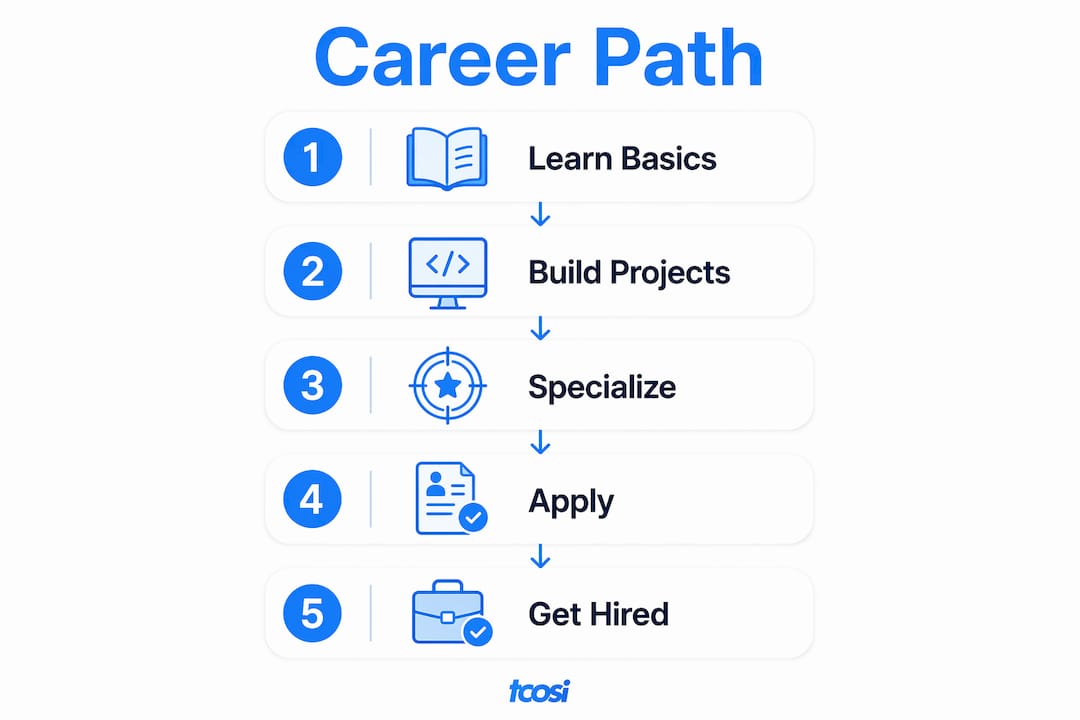Infographic outlining WordPress developer career steps