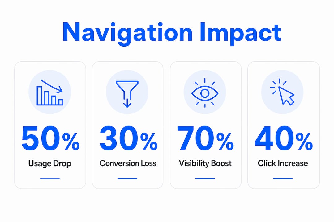 Infographic showing navigation impact on conversion rates