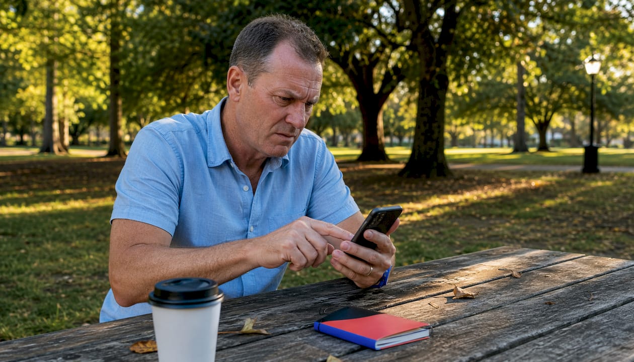 Man showing frustration with mobile website experience