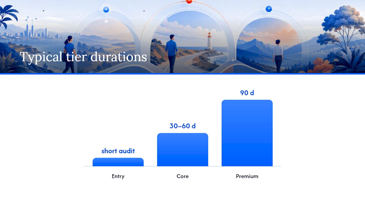 Diagram of pricing and packaging tiers
