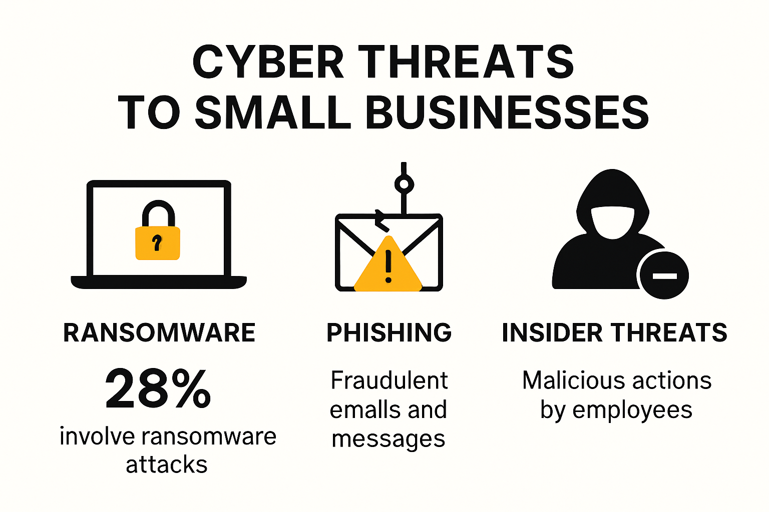 Visual summary of SMB cyber threats and associated risks