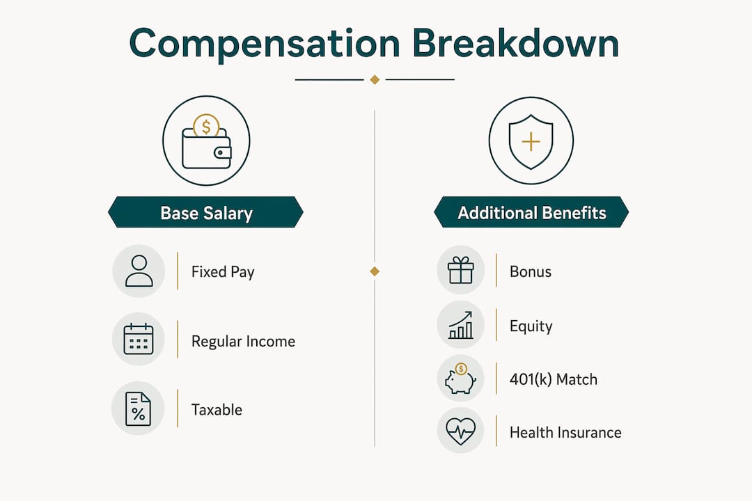 Infographic showing components of total compensation