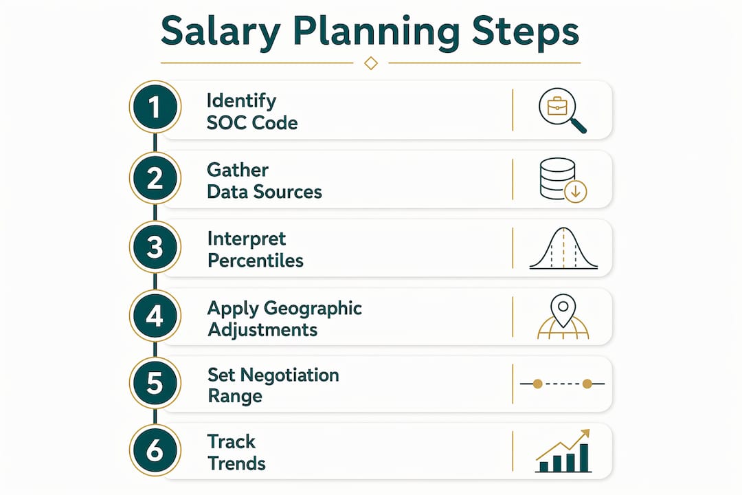 Infographic showing salary data planning steps