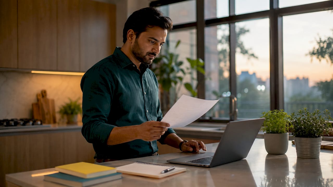 Data analyst working on spreadsheets