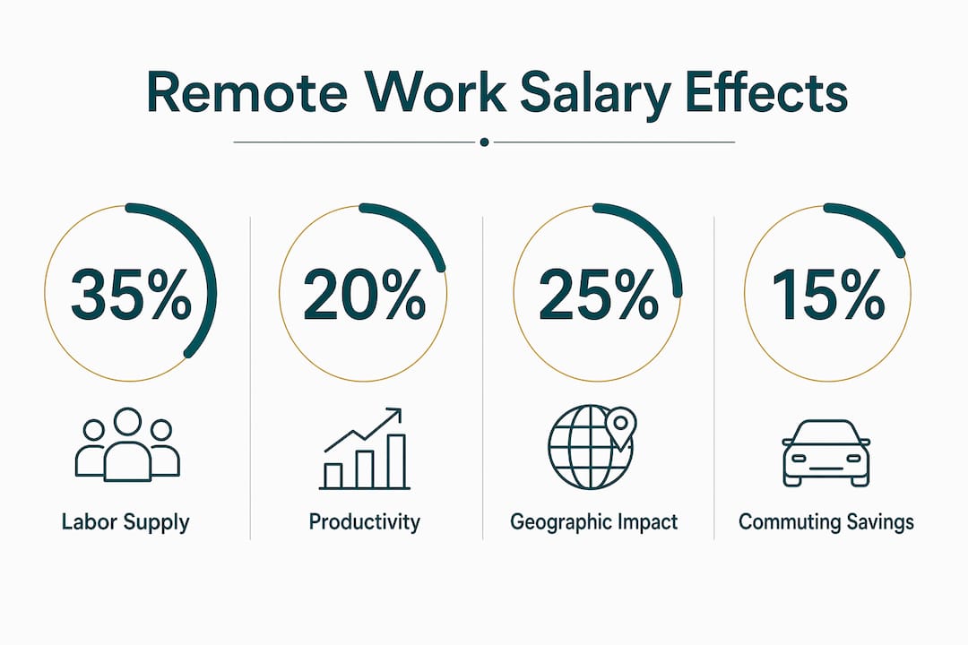 Infographic showing salary impact factor percentages