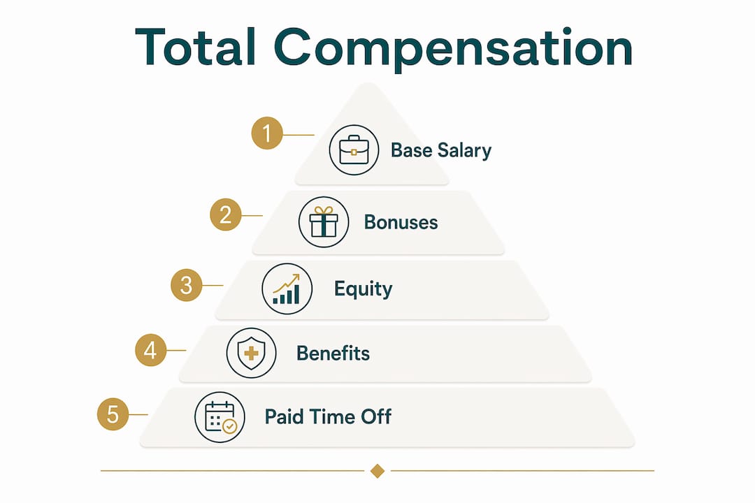 Infographic illustrating components of total compensation