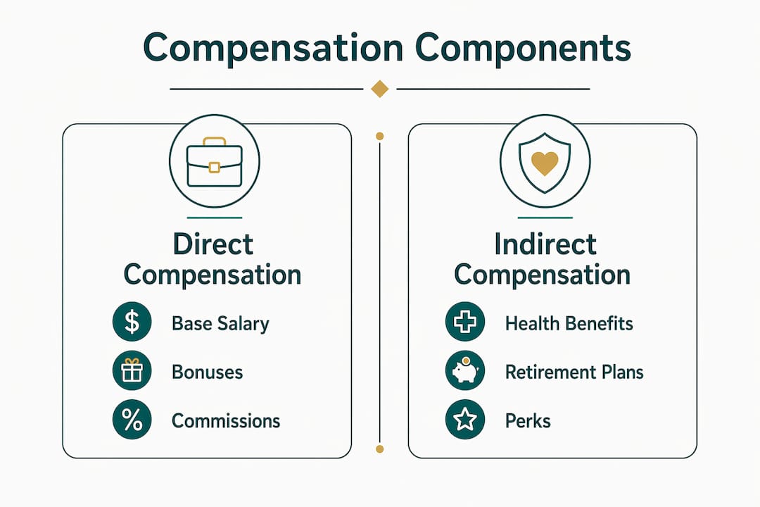 Infographic showing direct and indirect compensation components