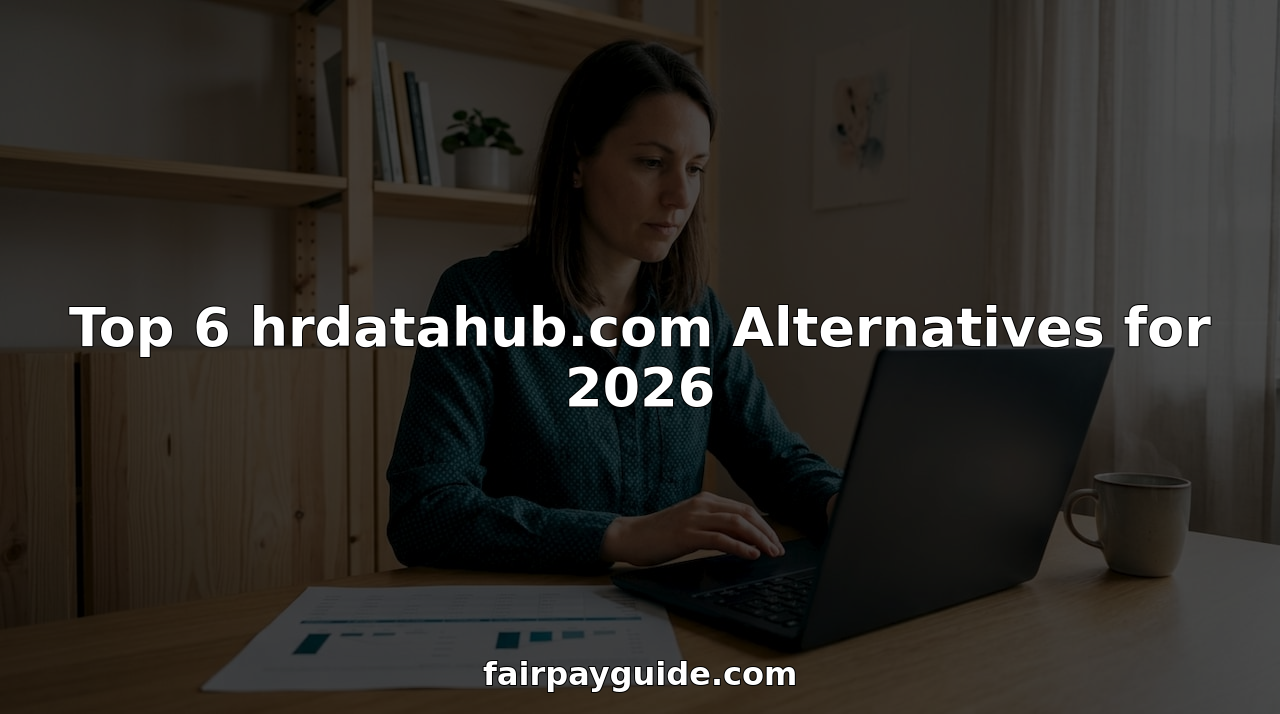 Professional reviewing salary data platforms on laptop in co-working space
