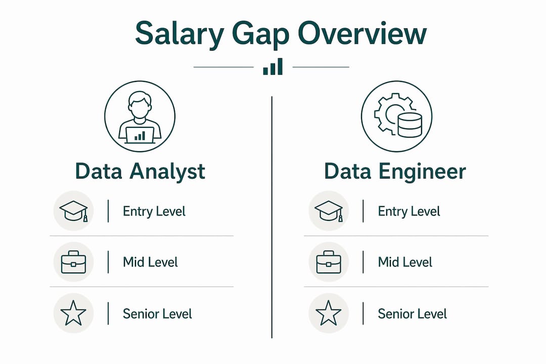 Infographic comparing analyst vs engineer salaries
