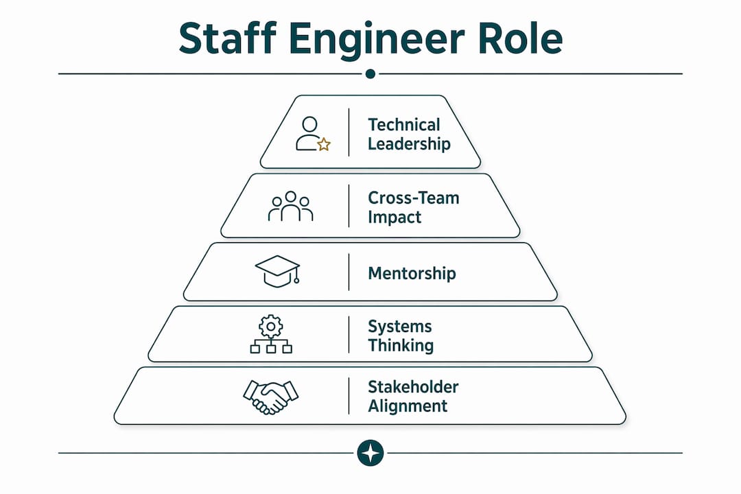 Infographic of Staff Engineer responsibilities hierarchy