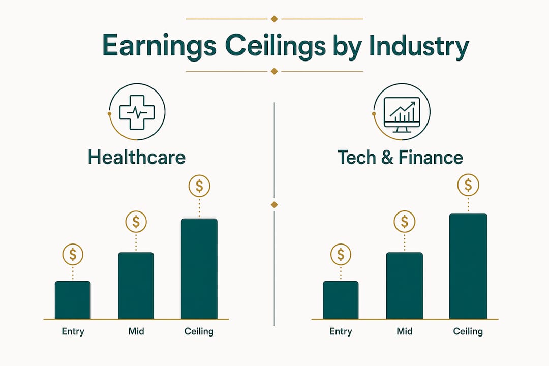 Infographic comparing earnings ceilings by industry