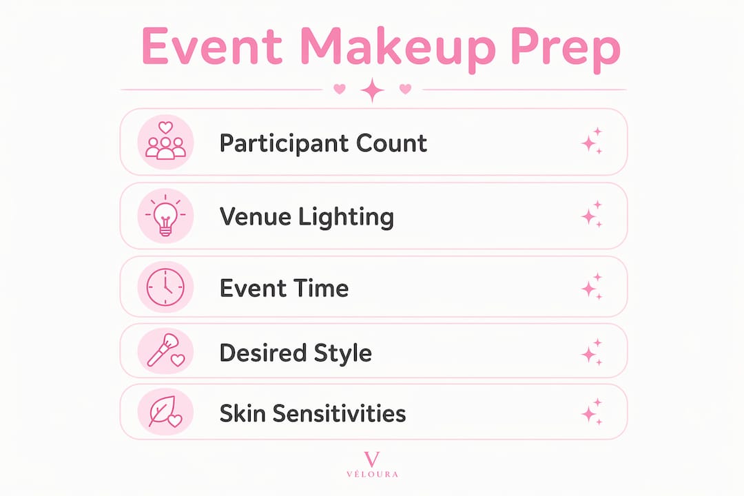 Infographic outlining mobile makeup planning checklist