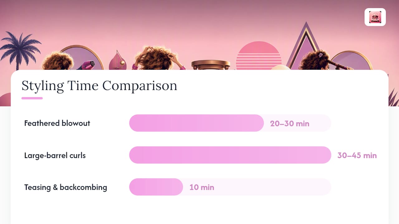 Comparison chart of 80s hair styling methods