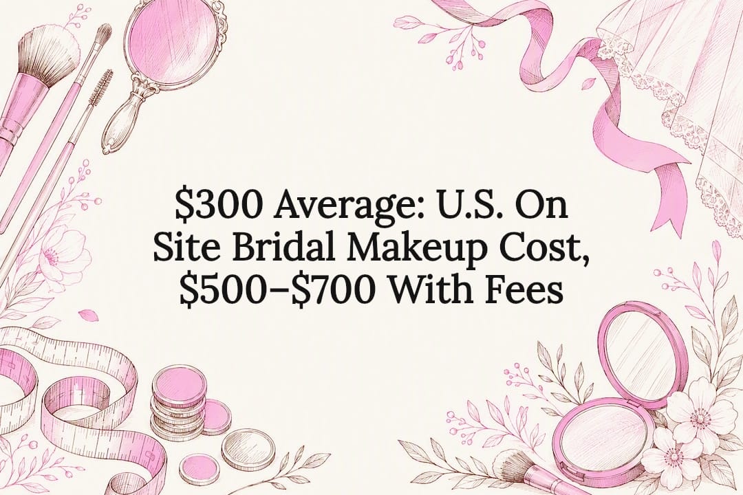 $300 Average: U.S. On Site Bridal Makeup Cost, $500–$700 With Fees