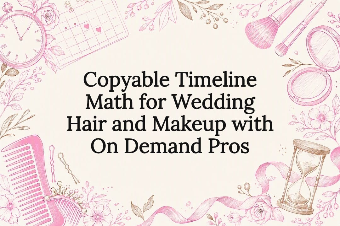 Copyable Timeline Math for Wedding Hair and Makeup with On Demand Pros