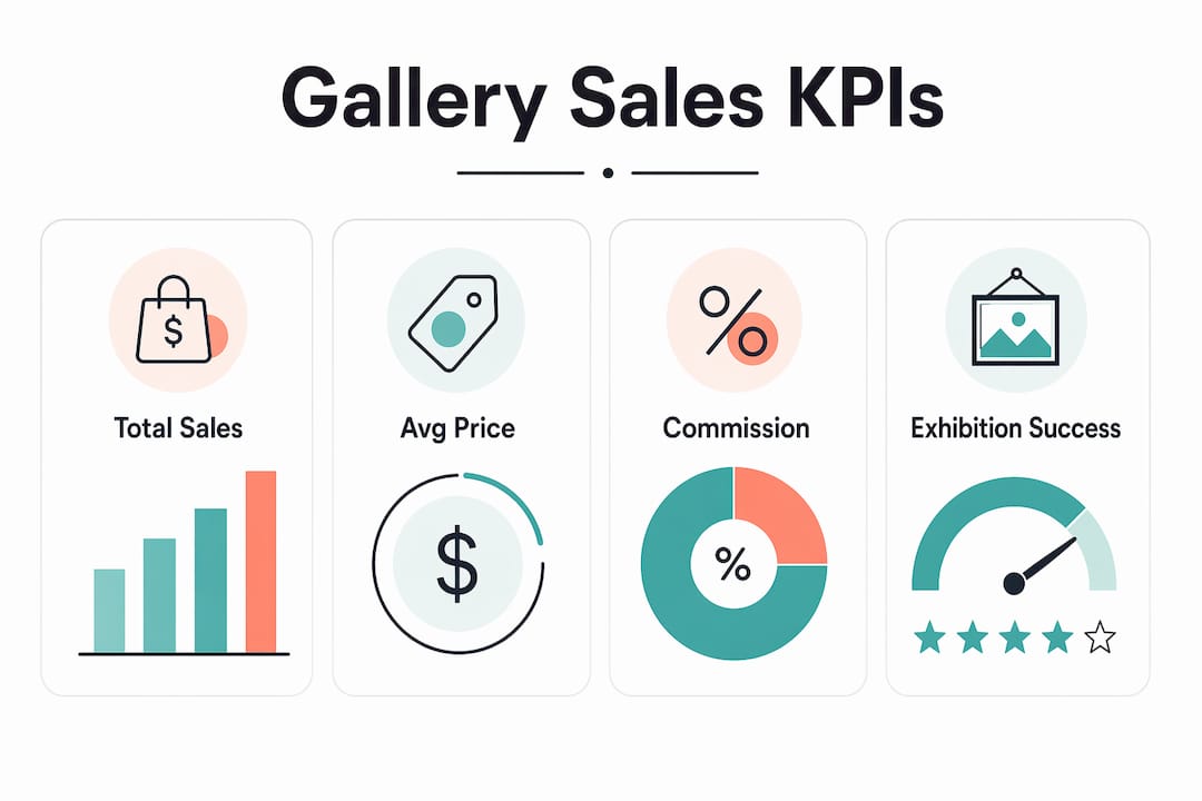 Infographic illustrating key gallery sales performance indicators