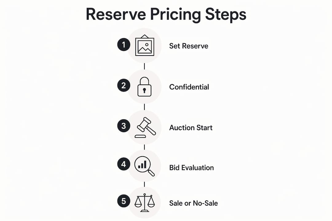 Infographic illustrating reserve price steps