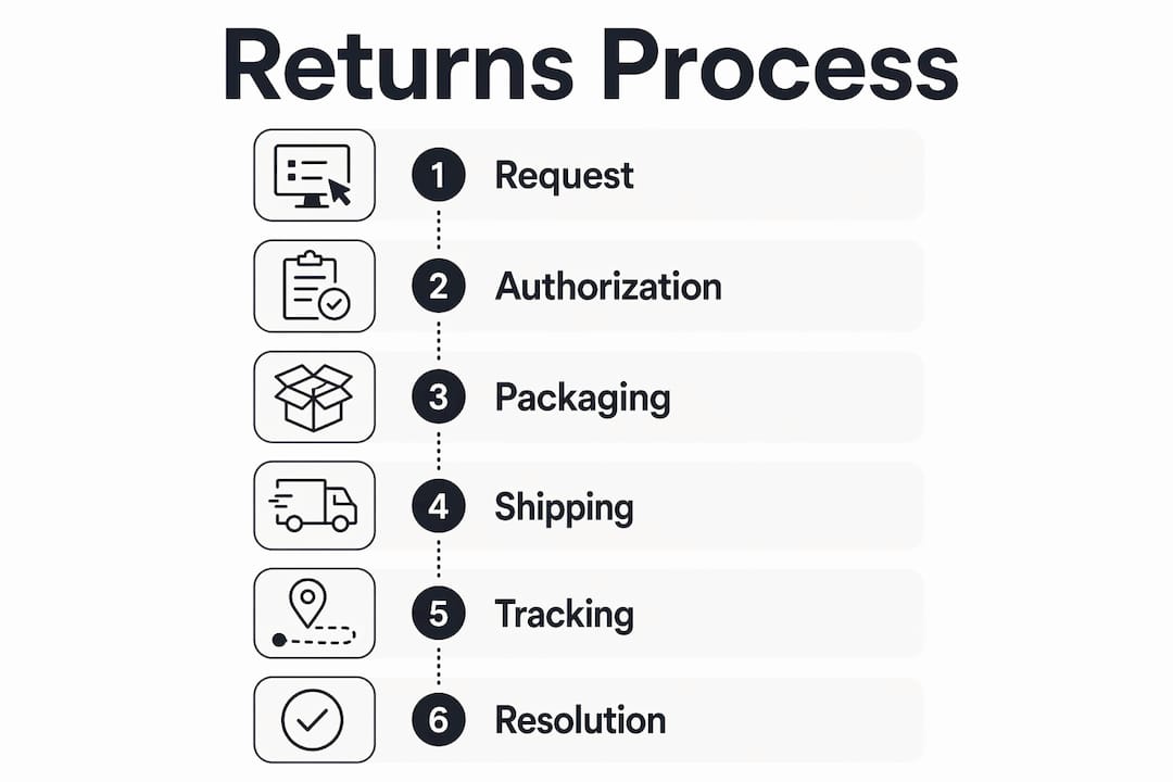 Infographic illustrating artwork returns process steps
