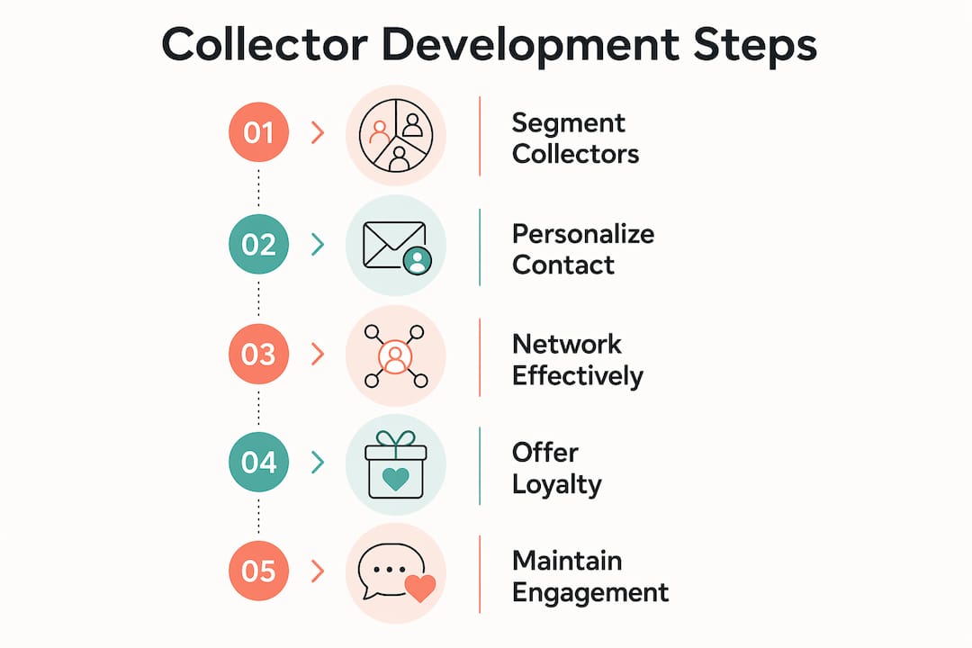 Infographic detailing steps of collector relationship building