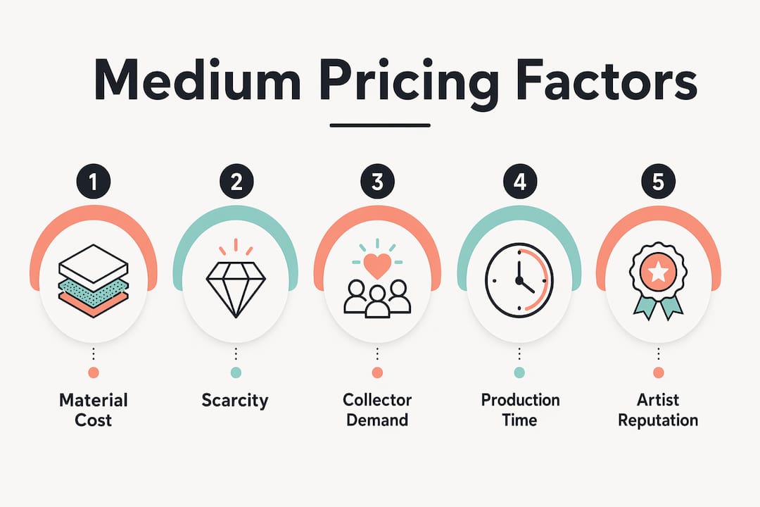 Infographic showing ranking of art pricing factors