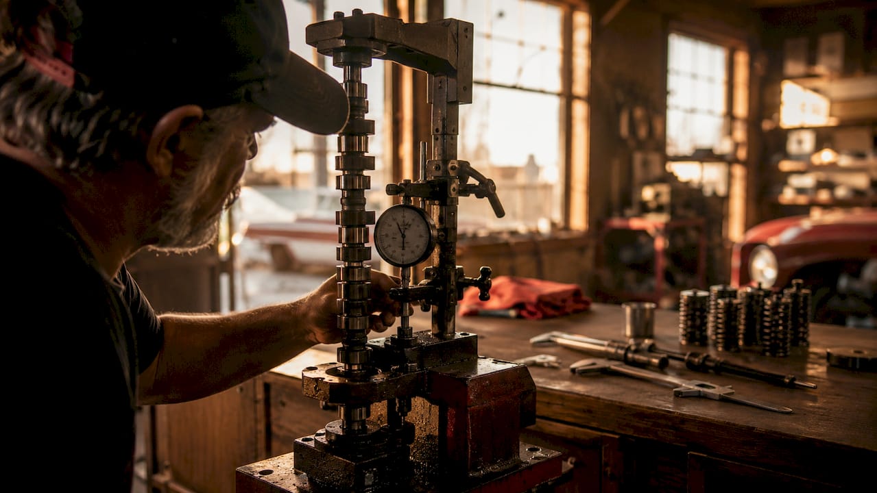 Close-up camshaft valve timing and lift measurement