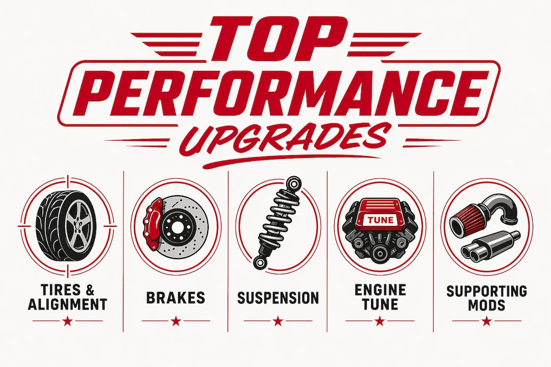 Infographic showing top performance upgrade categories