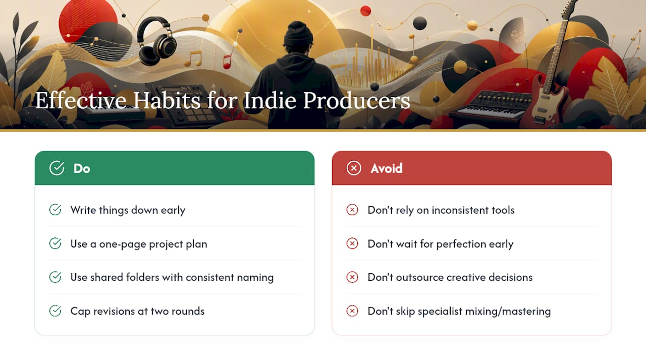 What actually works for modern indie producers — overview diagram
