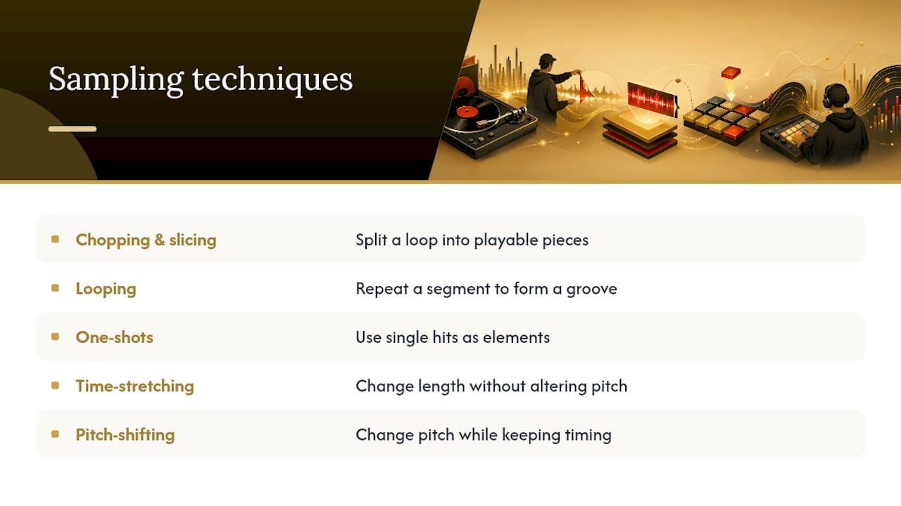 Diagram of music sampling techniques