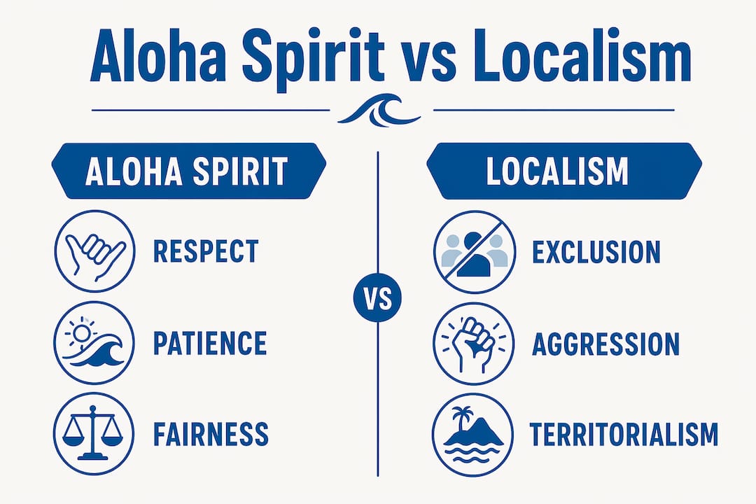 Infographic comparing aloha spirit and localism principles