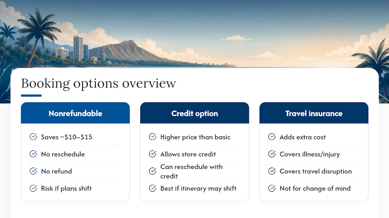 Booking smart to avoid losing money on cancellations — overview diagram