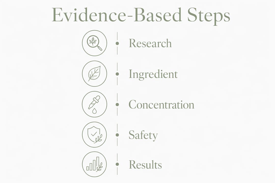 Infographic showing evidence-based natural beauty steps