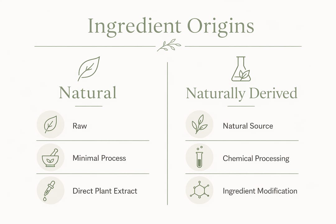 Infographic comparing natural and naturally derived ingredients